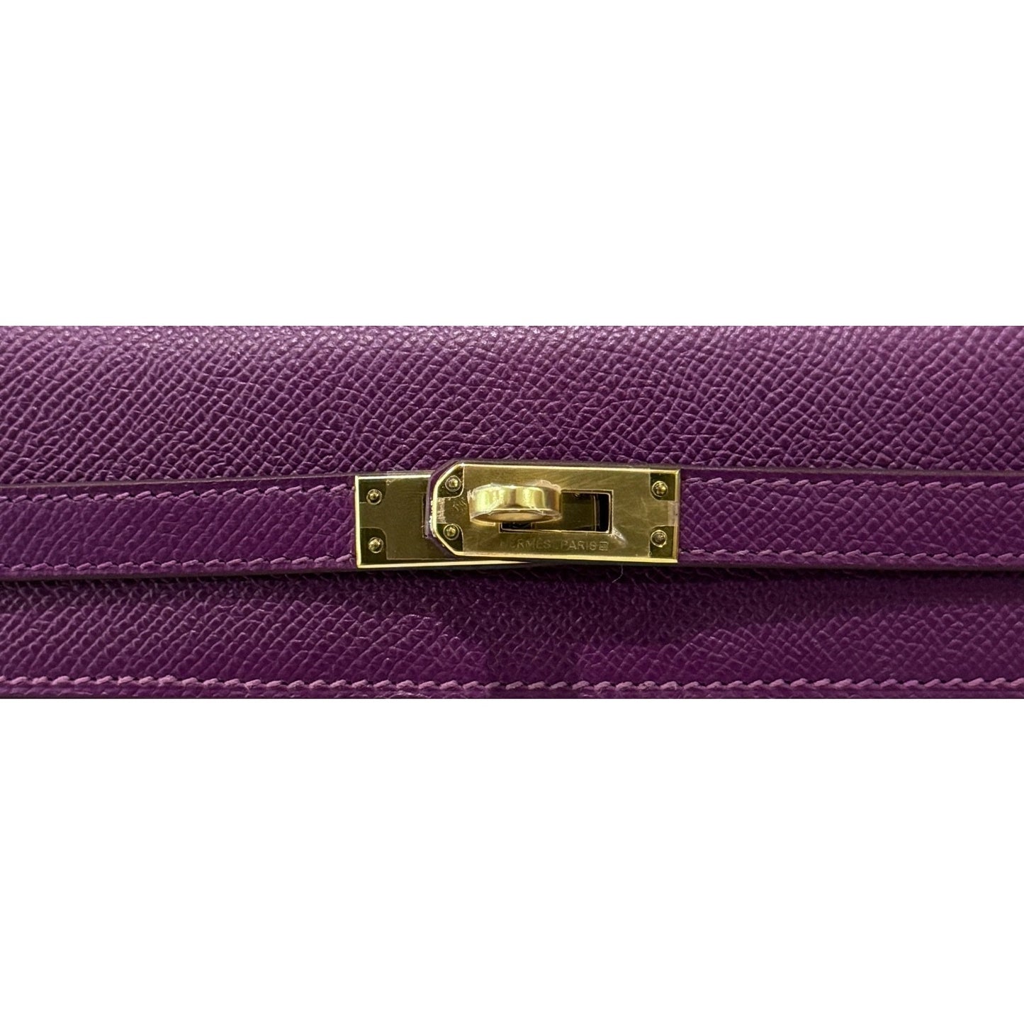 Hermes Kelly 25 Sellier Anemone Purple Epsom Leather Gold Hardware RARE