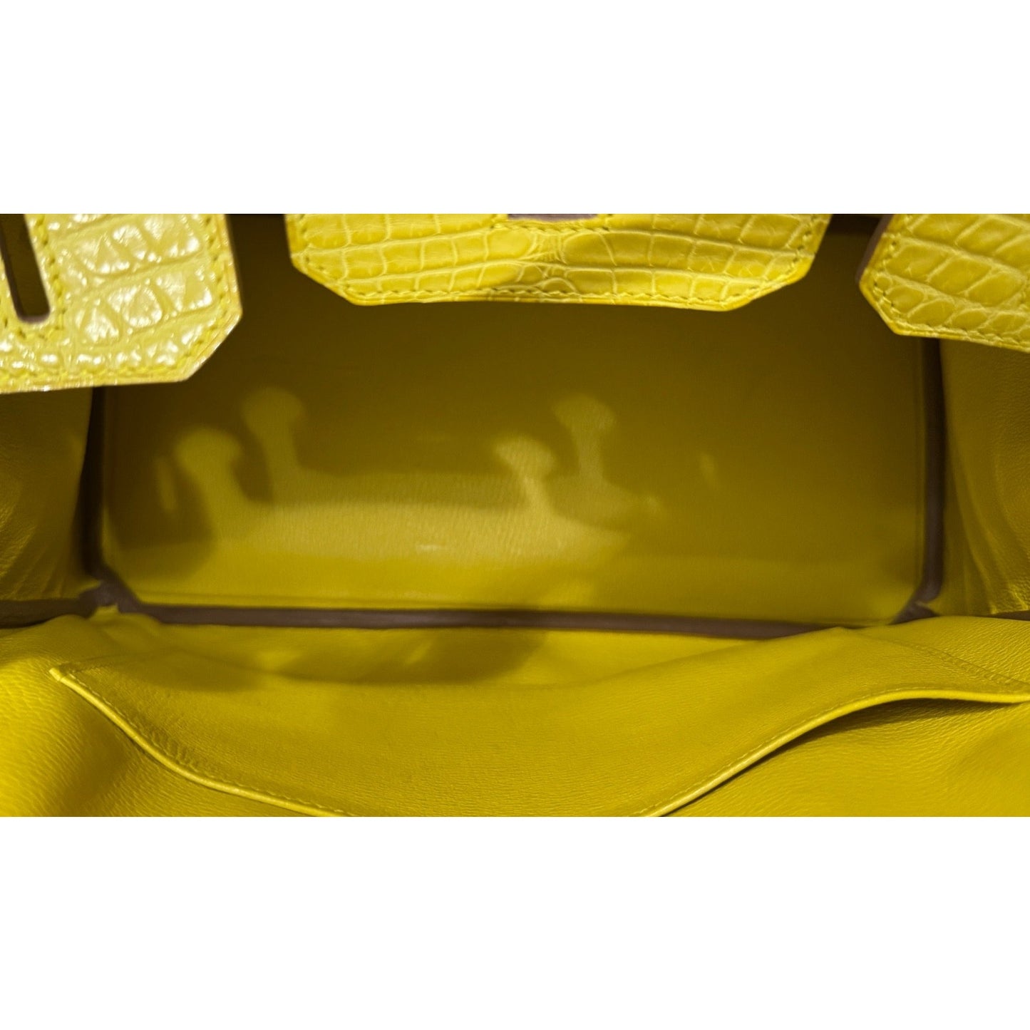 Hermes Birkin 30 Soufre Yellow Jaune Matte Alligator Leather Palladium Hardware