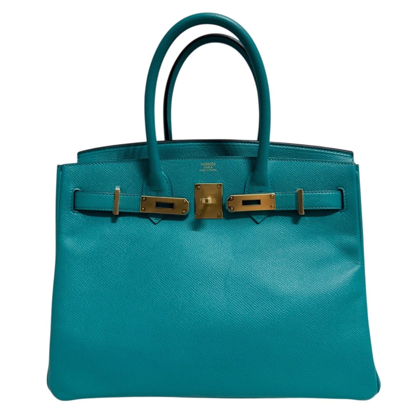 Hermes Birkin 30 Blue Paon Green Epsom Leather Gold Hardware