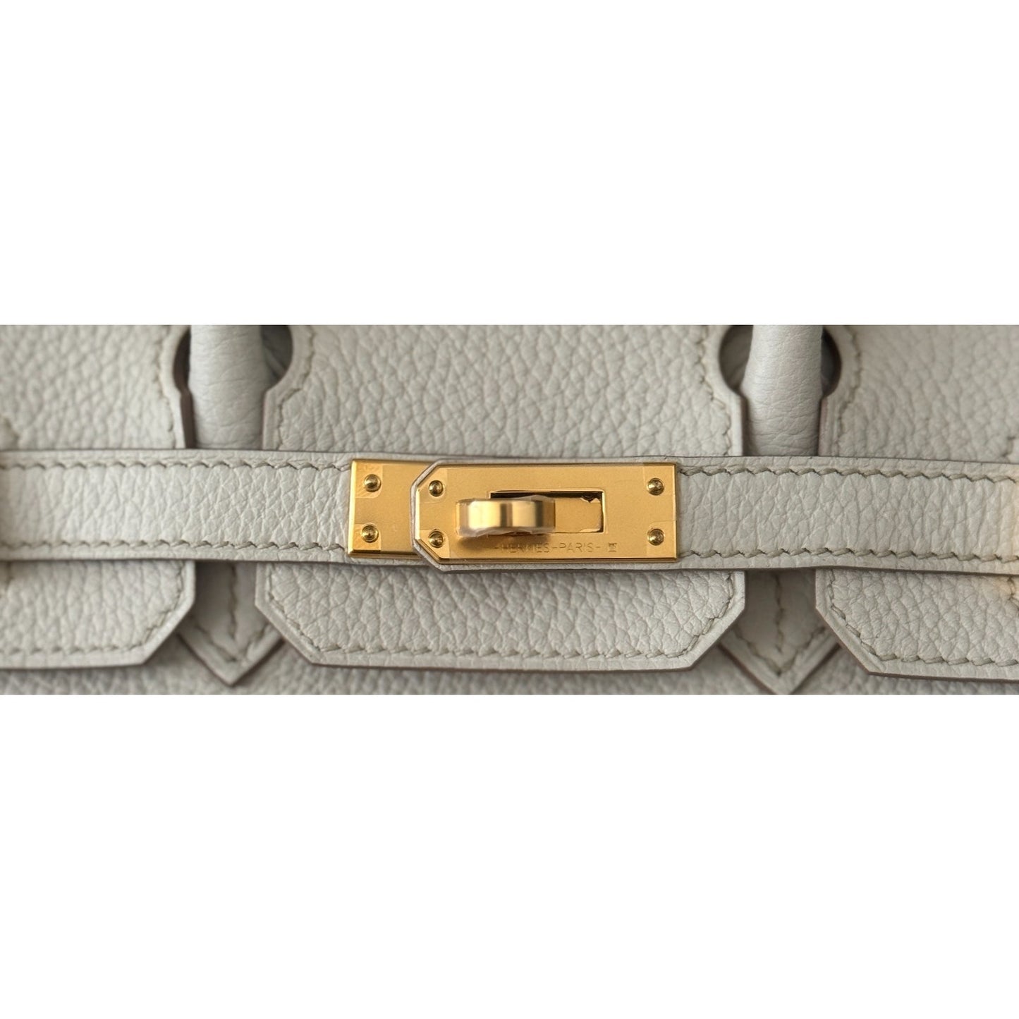 Hermes Birkin 25 Beton Beige Cream Togo Leather Gold Hardware