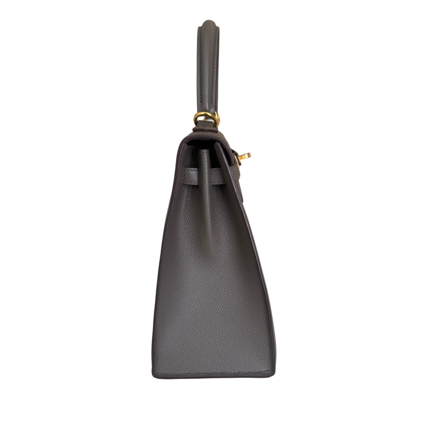 Hermes Kelly 25 Sellier Etain Gray Epsom Leather Gold Hardware
