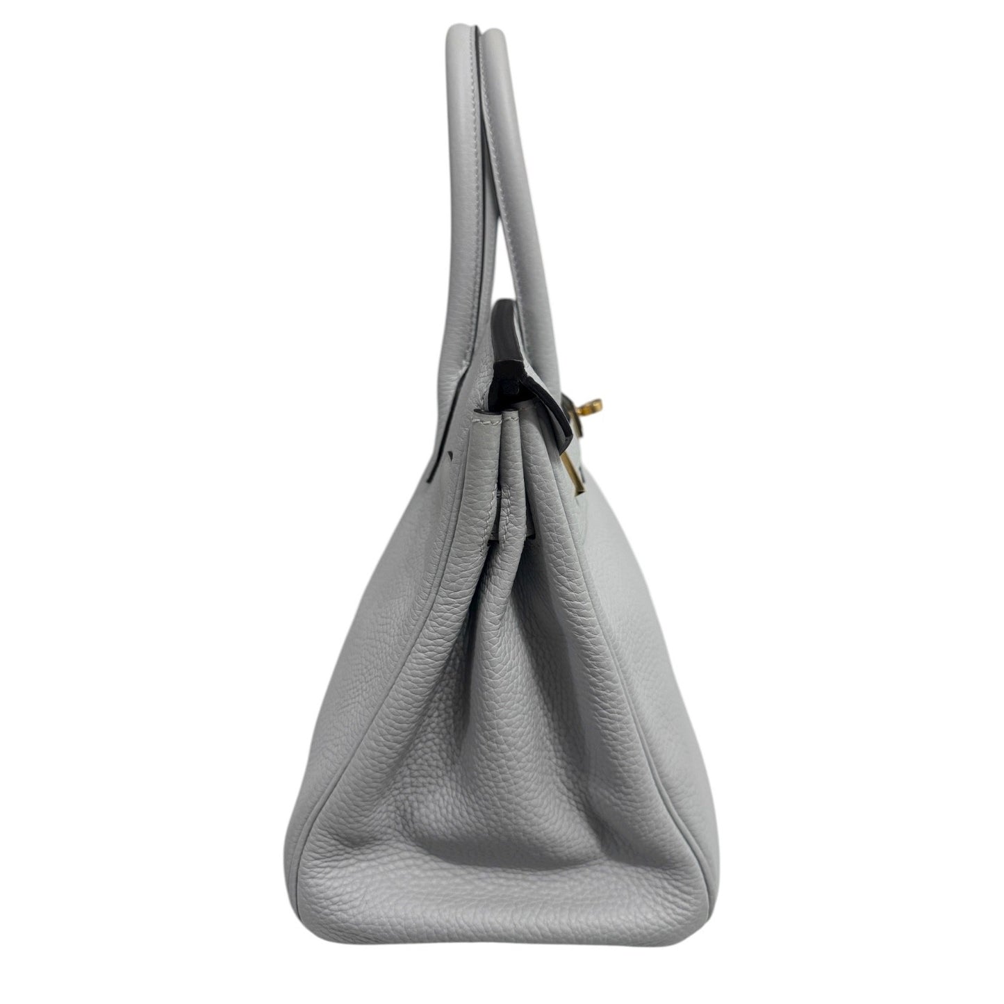 Hermes Birkin 30 Bleu Pale Blue Gray Leather Gold Hardware