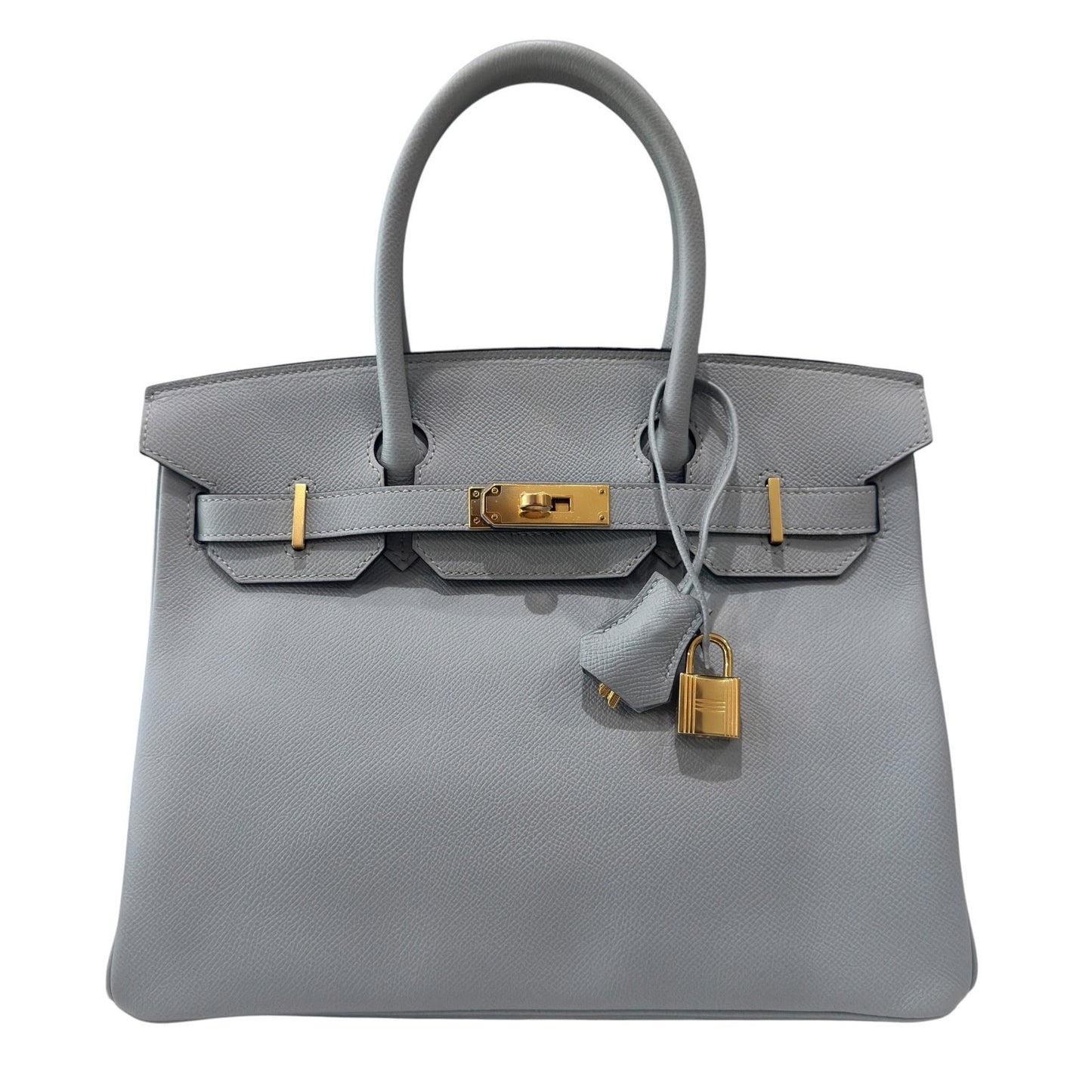 Hermes Birkin 30 Blue Glacier Gray Epsom Leather Gold Hardware Rare