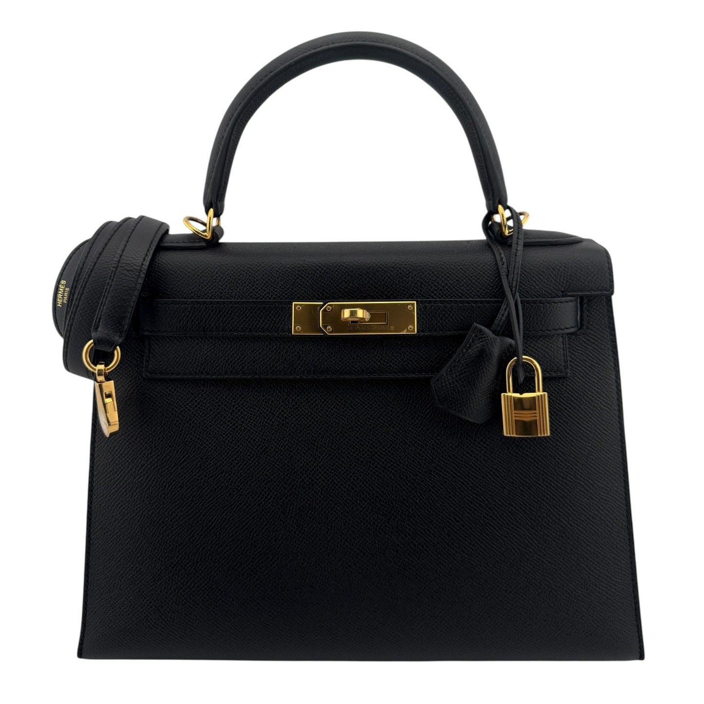 Hermes Kelly 28 Sellier Black Noir Epsom Leather Gold Hardware