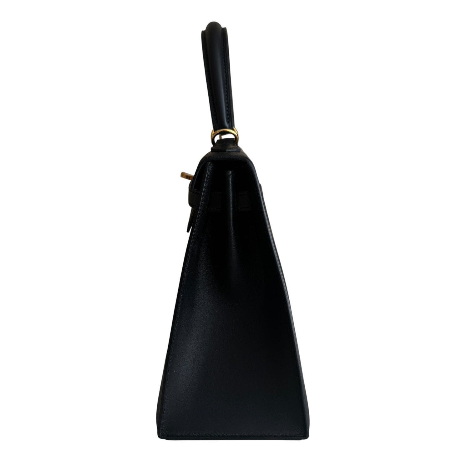 Hermes Kelly 25 Sellier Black Noir Sombrero Leather Gold Hardware RARE