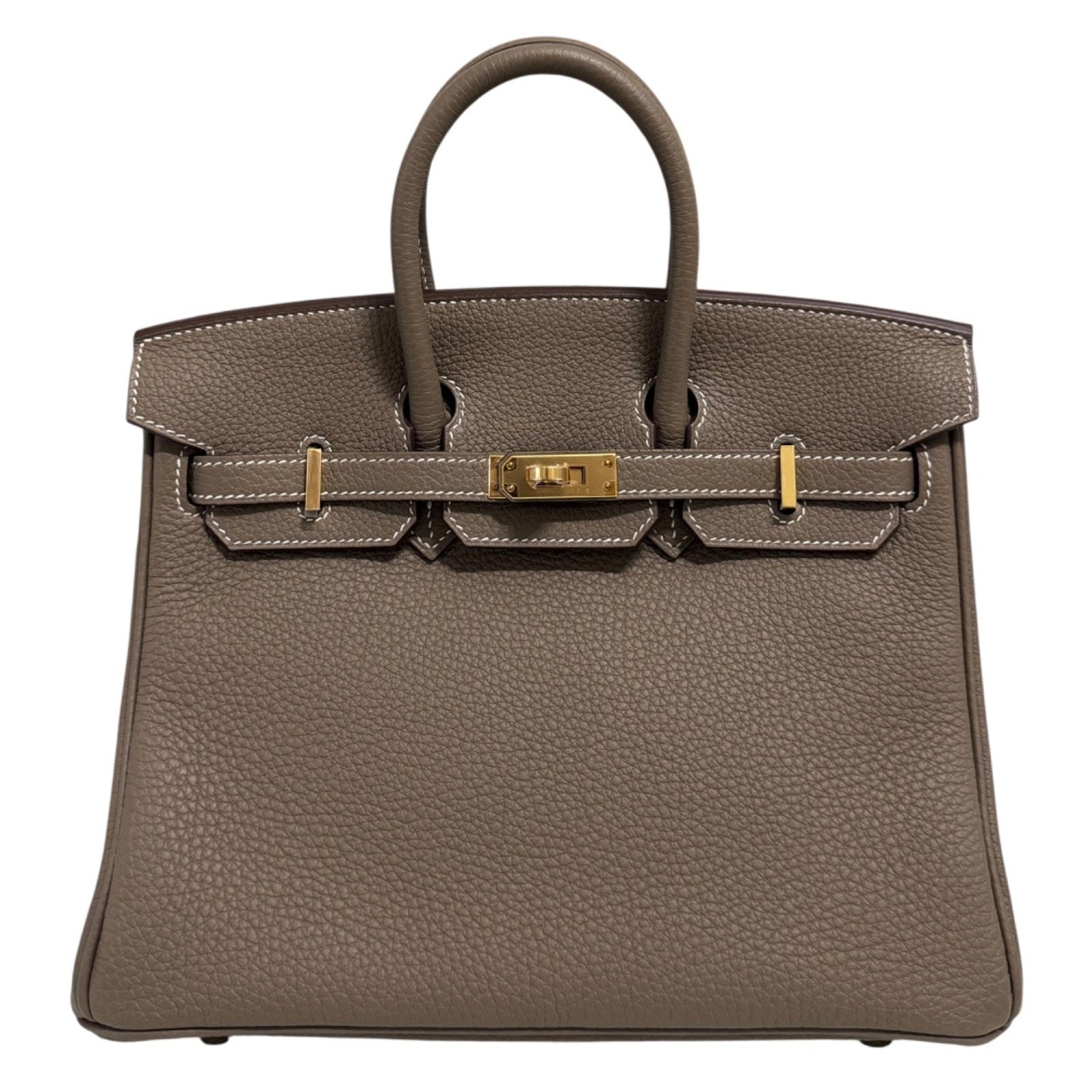 Hermes Birkin 25 Etoupe Gray Togo Leather Gold Hardware Handbag