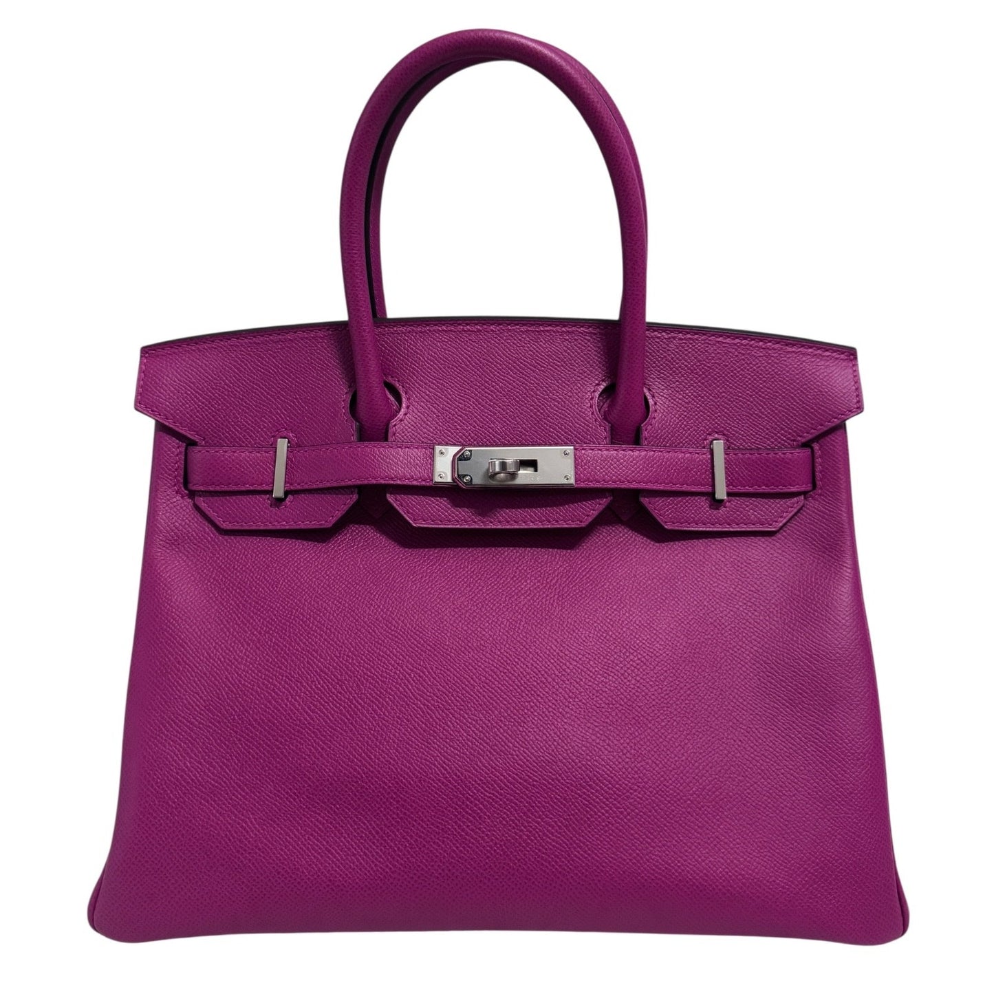 Hermes Birkin 30 Rose Pourpre Pink Purple Epsom Leather Palladium Hardware RARE