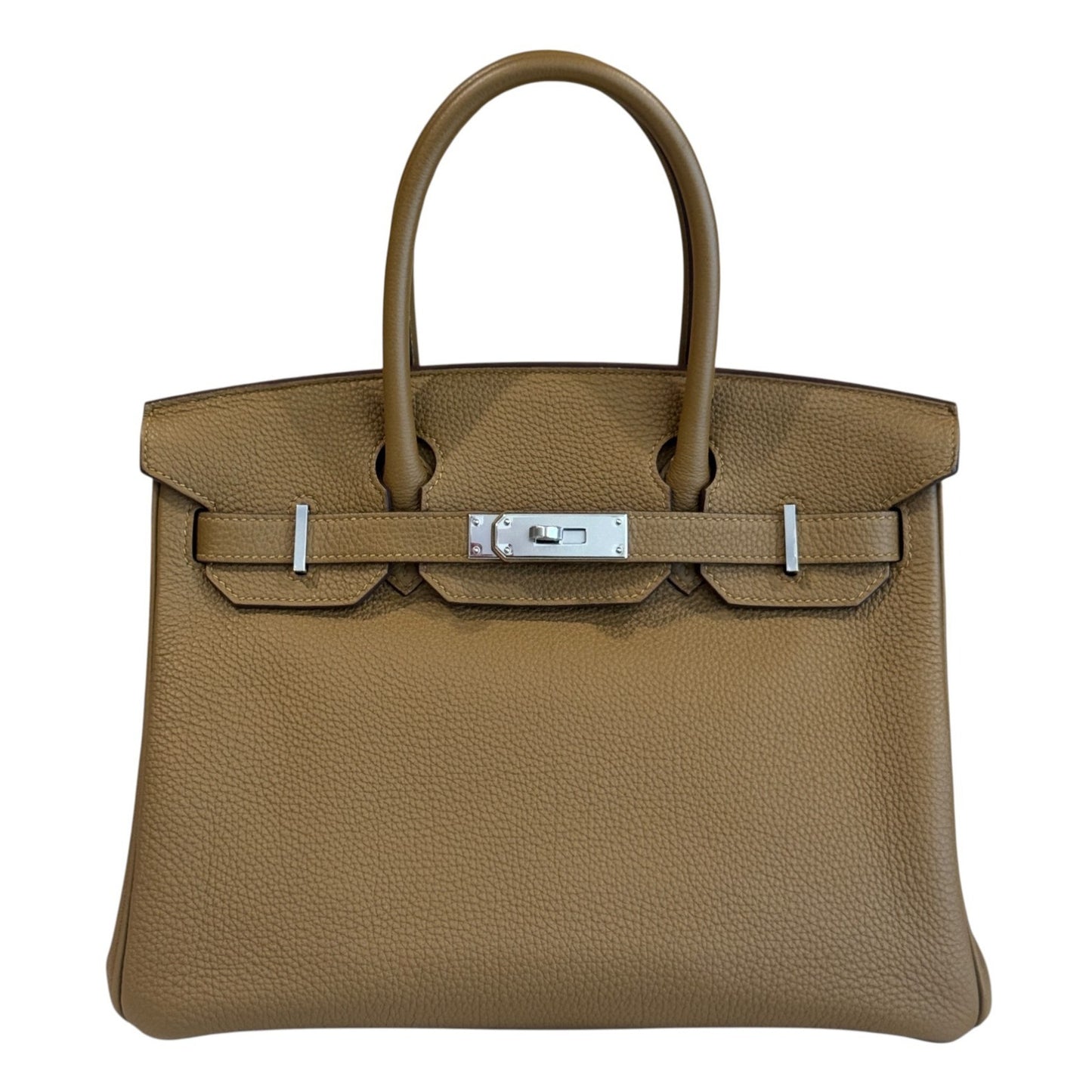 Hermes Birkin 30 Verso Bronze Dore Blue Brume Togo Leather Palladium Hardware