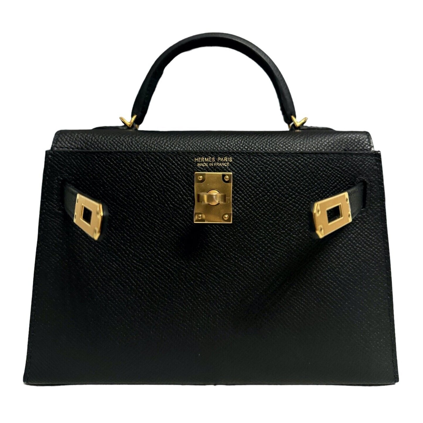 Hermes Kelly Mini 20 Black Noir Epsom Leather Gold Hardware