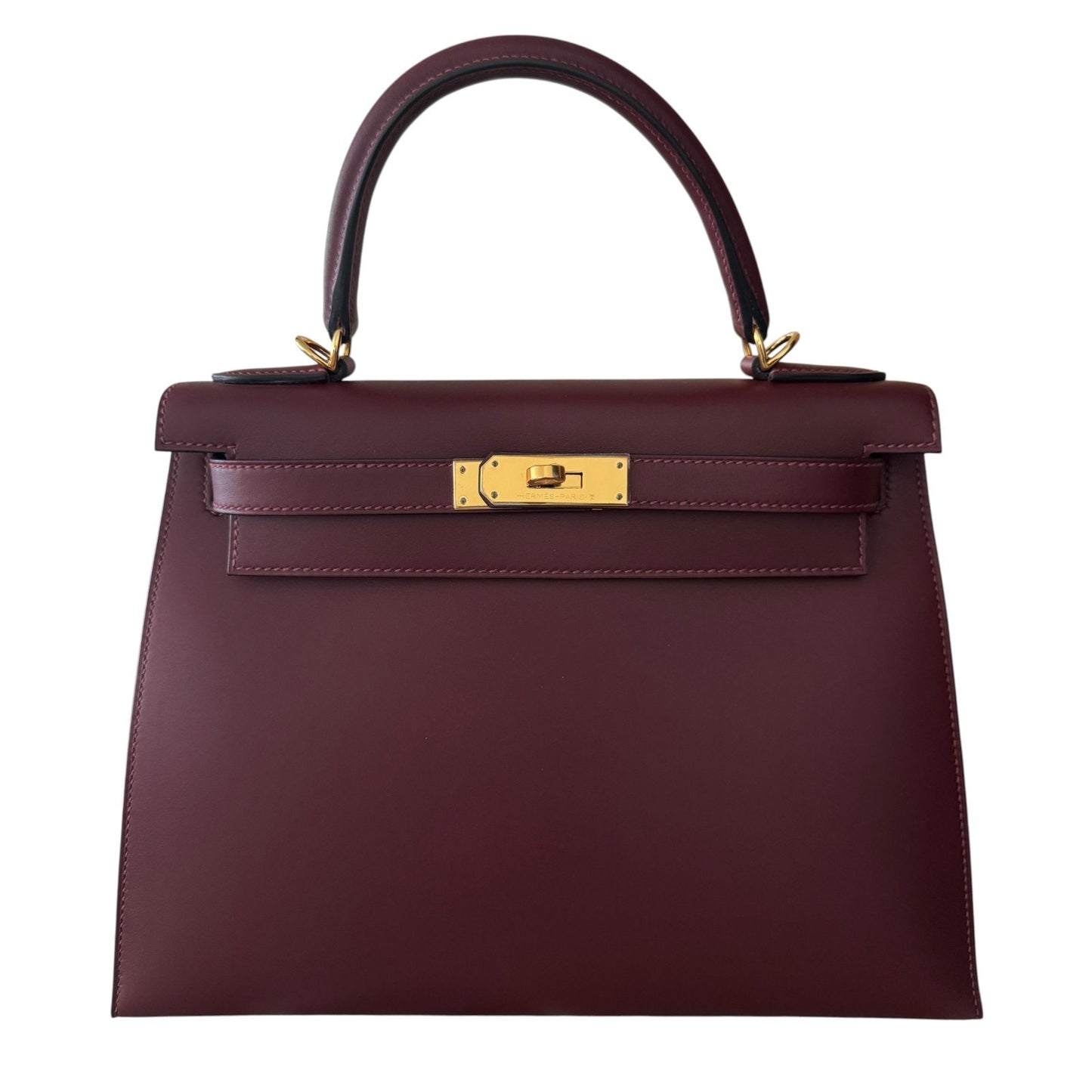 Hermes Kelly 28 Sellier Rouge H Red Sombrero Leather Gold Hardware RARE