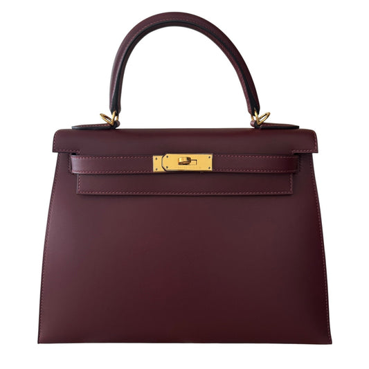 Hermes Kelly 28 Sellier Rouge H Red Sombrero Leather Gold Hardware RARE