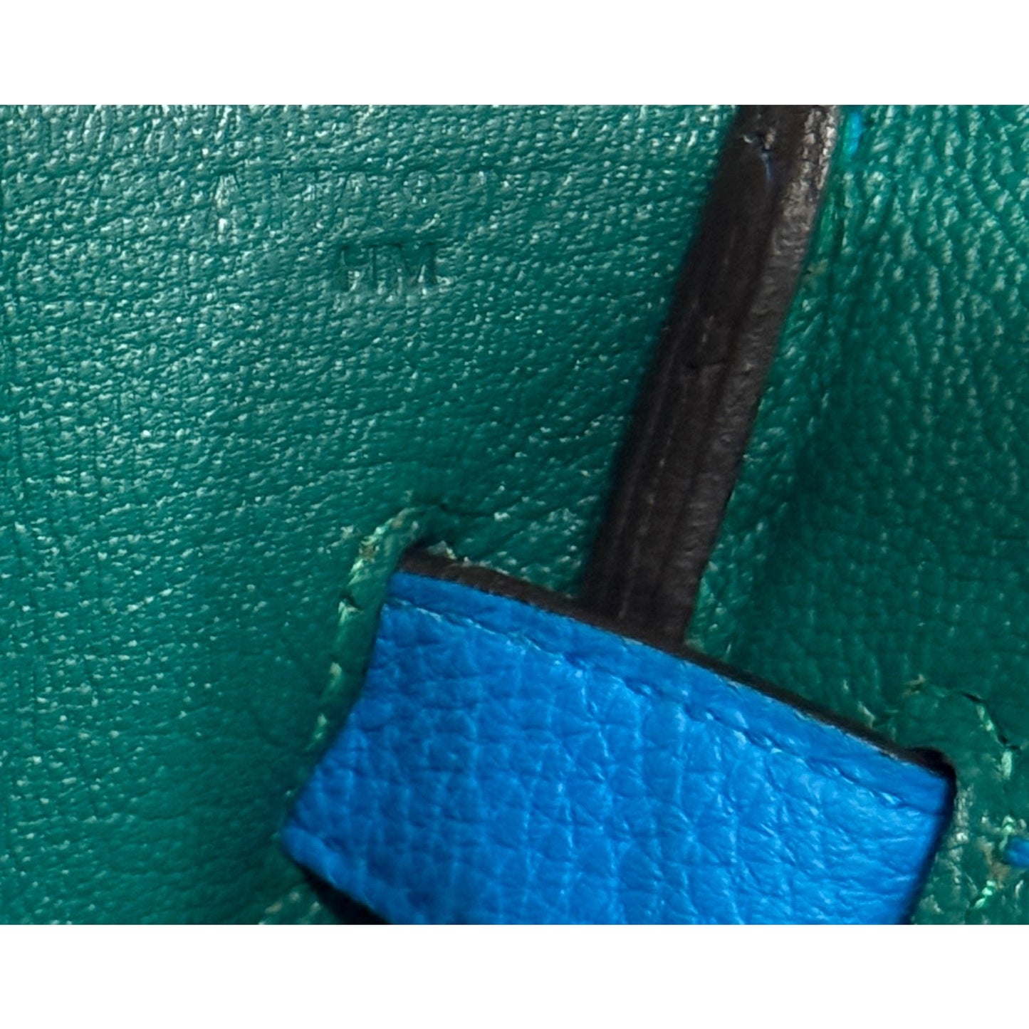 Hermes Birkin 30 Verso Blue Zanzibar Malachite Togo Leather Palladium Hardware