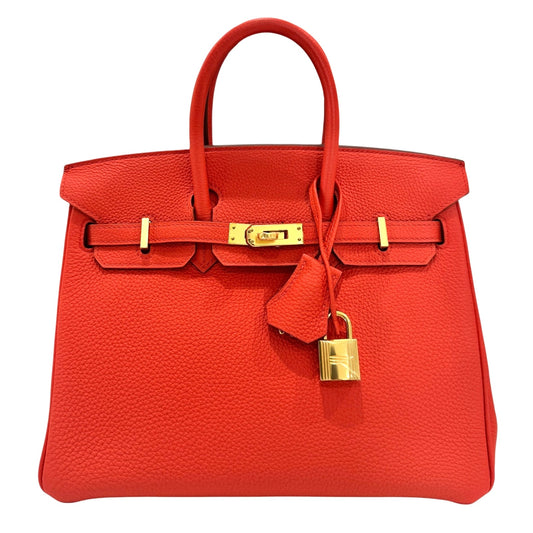 Hermes Birkin 25 Poppy Orange Togo Leather Gold Hardware