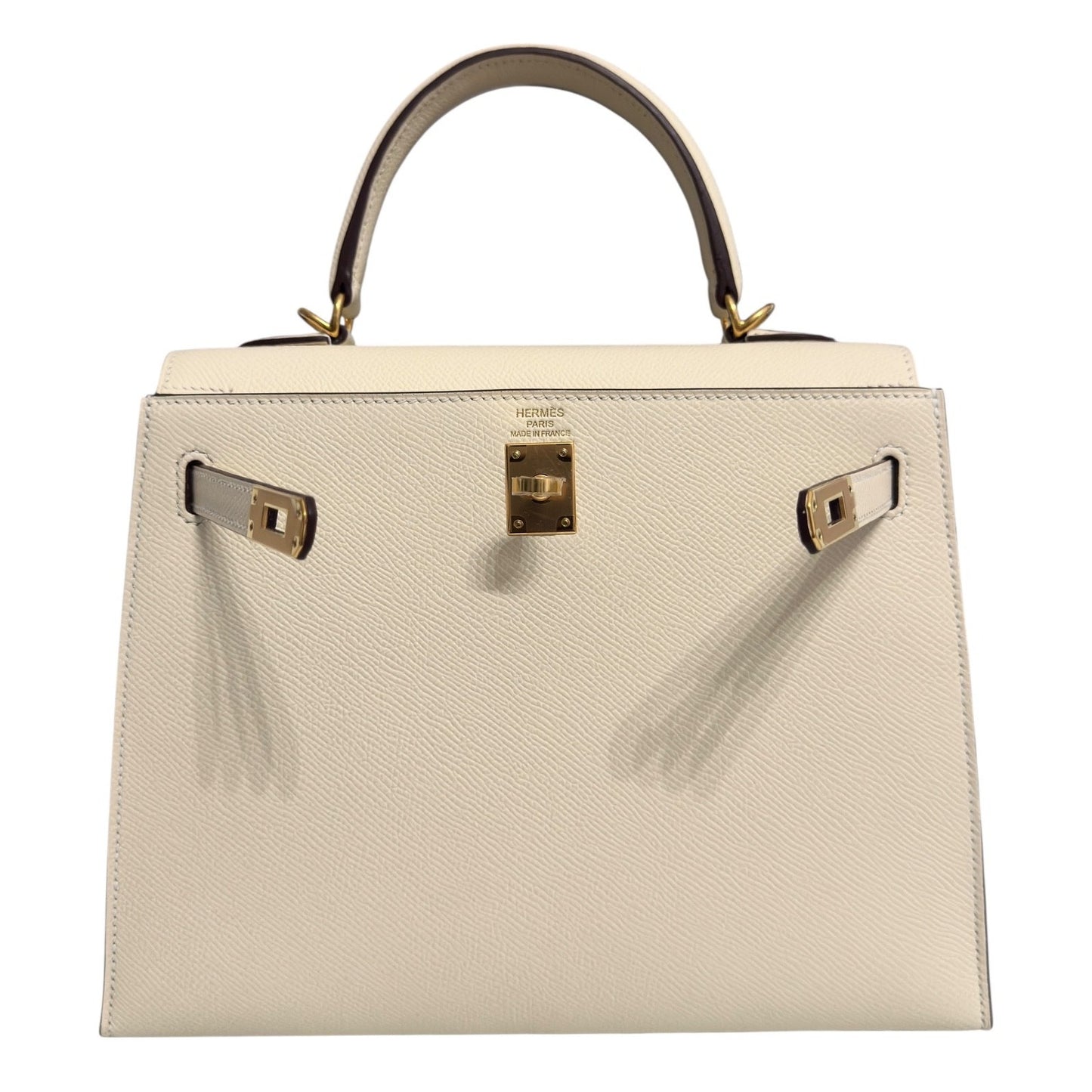 Hermes Kelly 25 Sellier Nata Cream Epsom Leather Gold Hardware