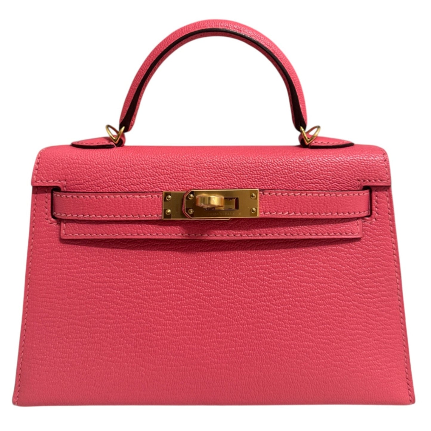 Hermes Kelly Mini 20 Rose Lipstick Pink Chèvre Leather Gold Hardware RARE