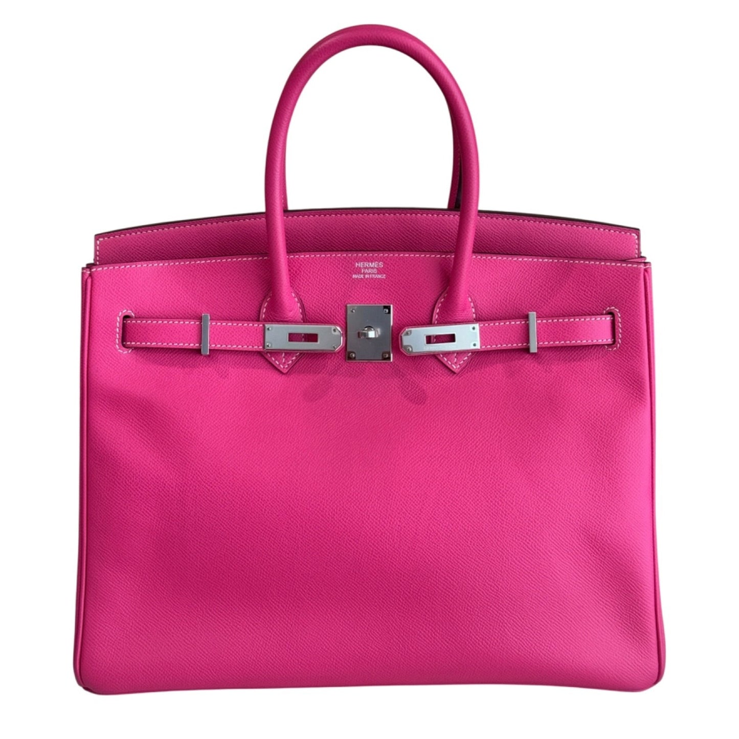 Hermes Birkin 35 Rose Tyrien Pink Epsom Leather Palladium Hardware RARE