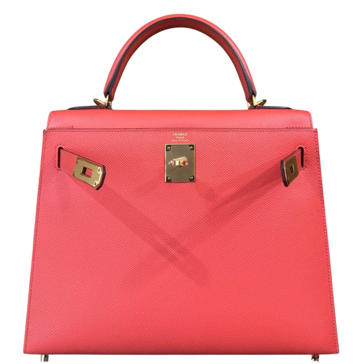 Hermes Kelly 28 Sellier Pink Rose Jaipur Epsom Leather Gold Hardware