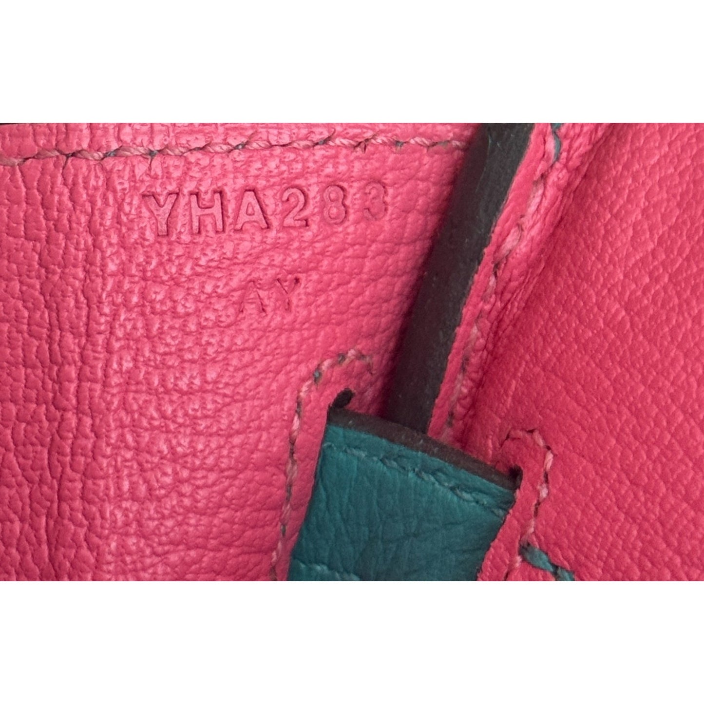 Hermes Birkin 25 Verso Vert Verone Rose Lipstick Leather Palladium Hardware