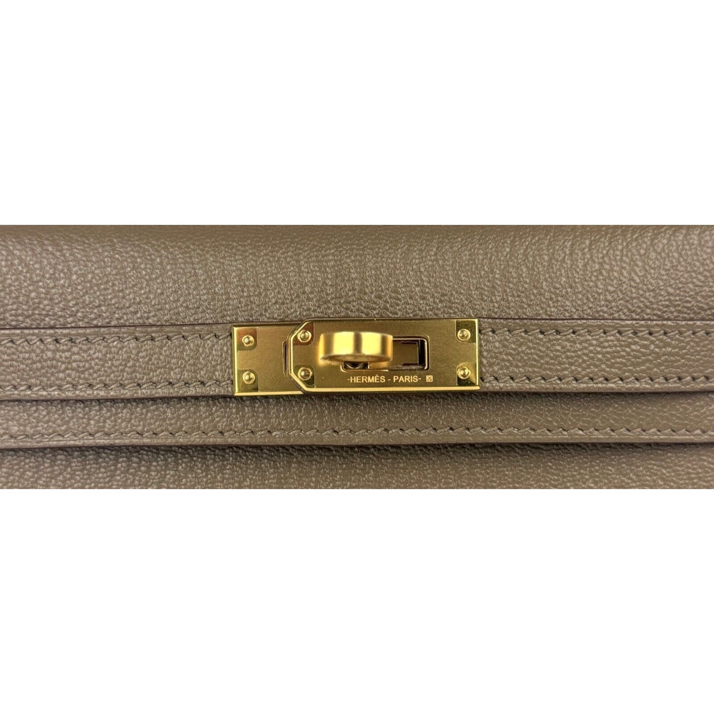 Hermes Kelly Mini 20 Special Order Etoupe Gray & Gris Chèvre Leather Gold Hwr