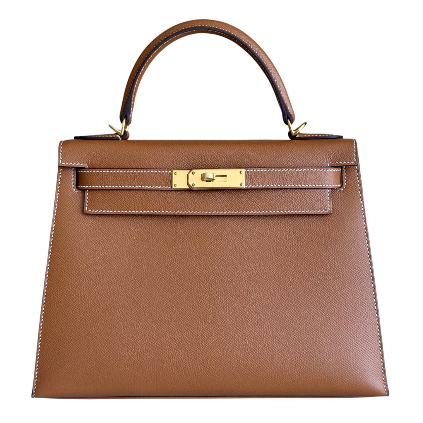 Hermes Kelly 28 Sellier Gold Tan Epsom Leather Gold Hardware RARE