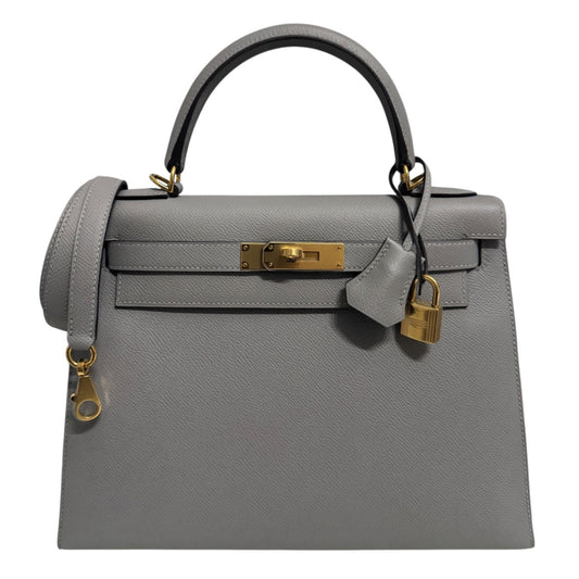 Hermes Kelly 28 Sellier Gris Mouette Gray Epsom Leather Gold Hardware RARE
