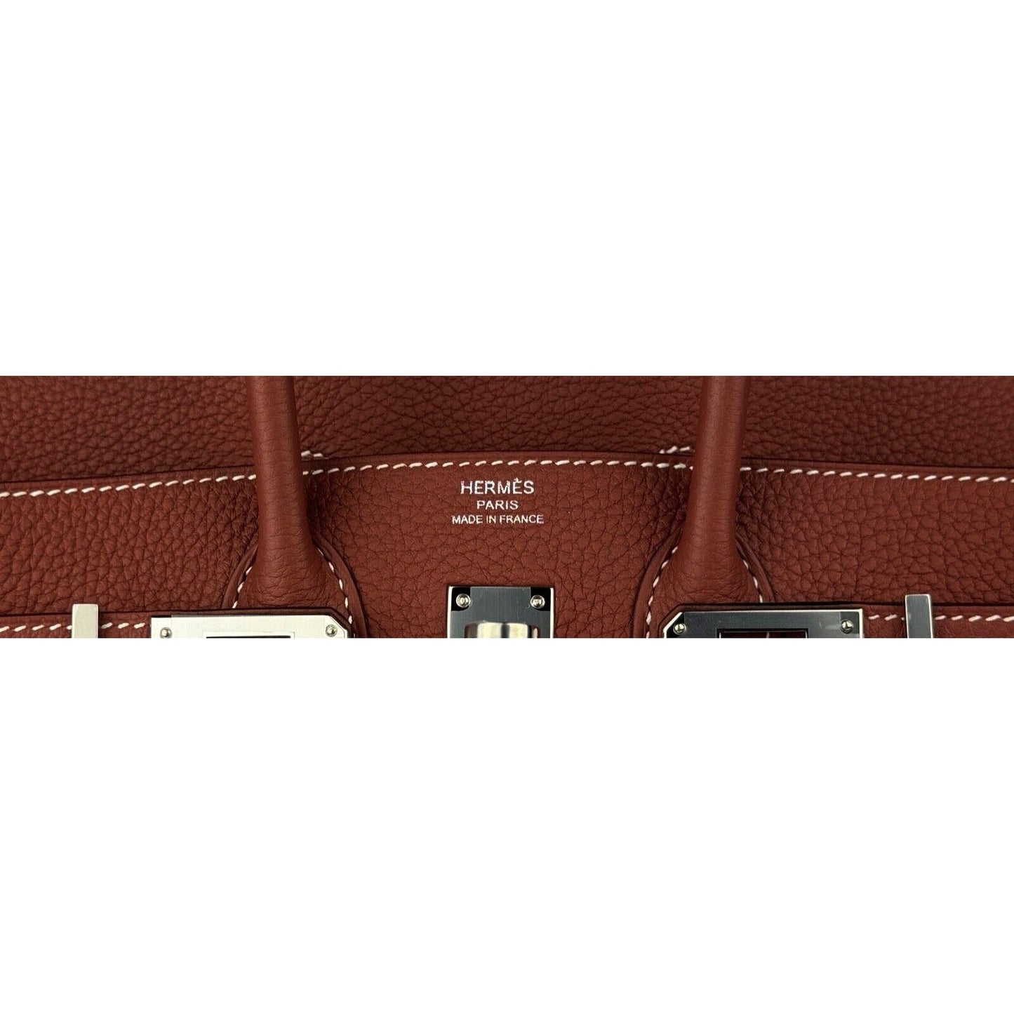 Hermes Birkin 25 Sienne Brown Red Togo Leather Palladium Hardware 2022