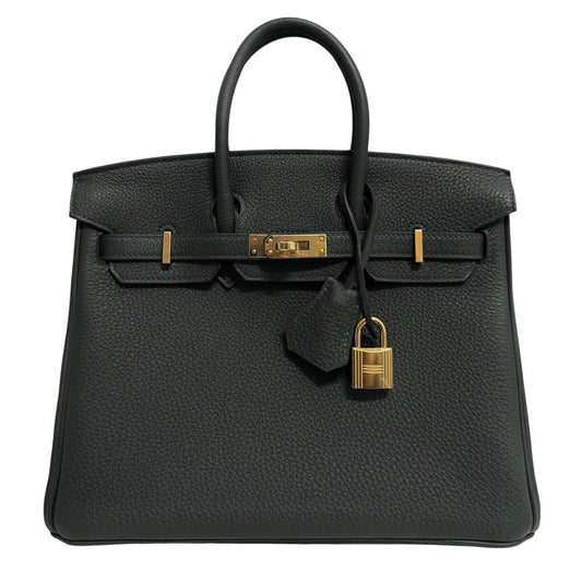 Hermes Birkin 25 Vert Mangrove Dark Green Togo Leather Permabrass Hardware NEW
