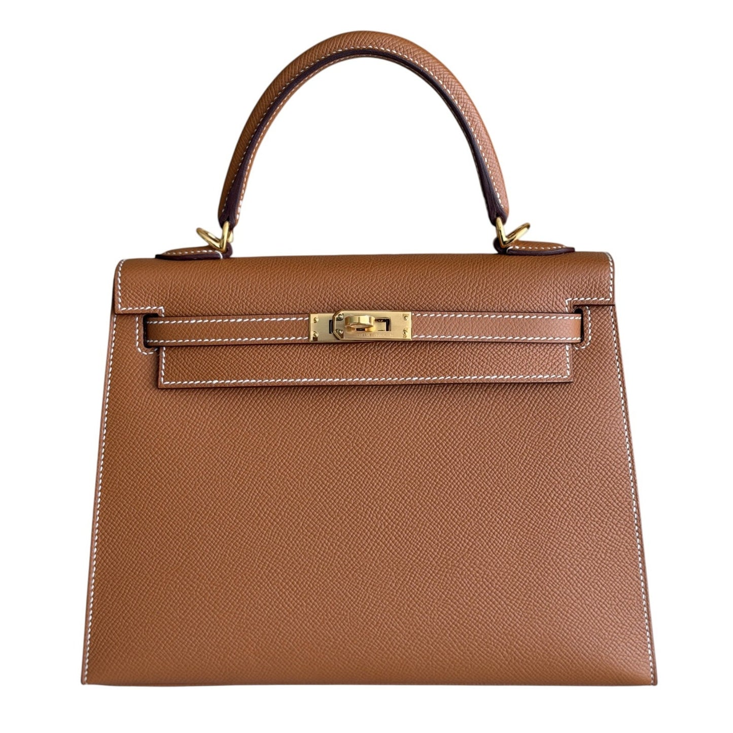 Hermes Kelly 25 Sellier Gold Tan Epsom Leather Gold Hardware