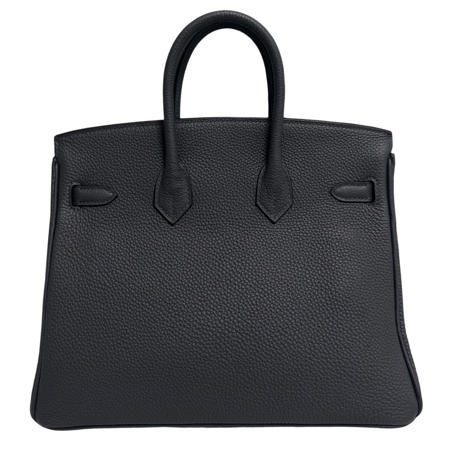 Hermes Birkin 25 Gris Misty Gray Togo Leather Permabrass Hardware Handbag NEW