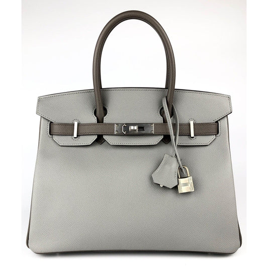 Hermes Birkin 30 Special Order Gris Mouette Etain Gray Brushed Palladium Hardwar