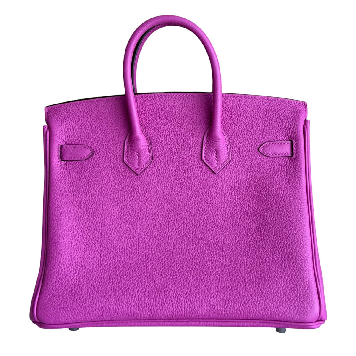 Hermes Birkin 25 Magnolia Pink Purple Togo Leather Palladium Hardware Rare