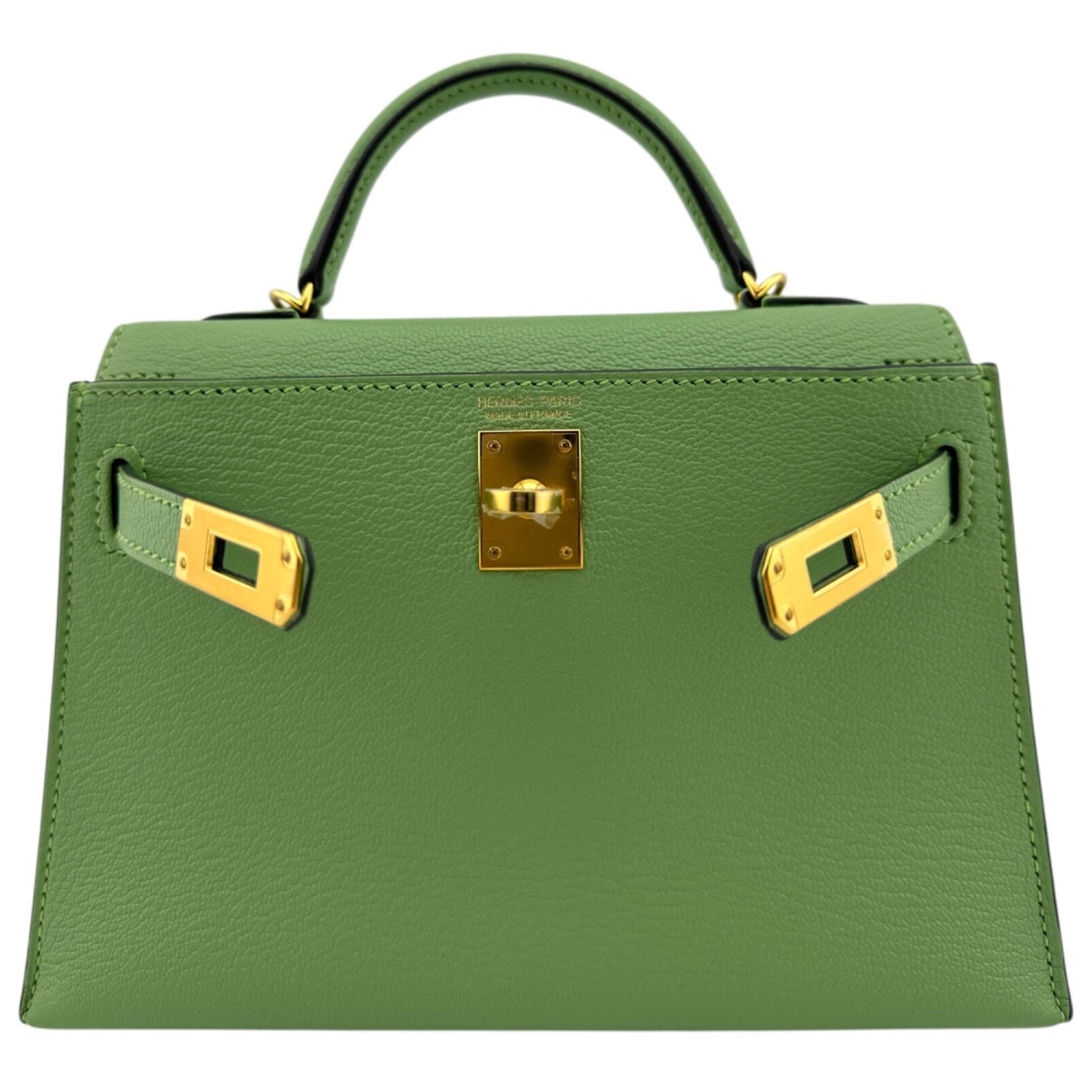 Hermes Kelly Mini 20 Vert Criquet Green Chèvre Leather Gold Hardware RARE