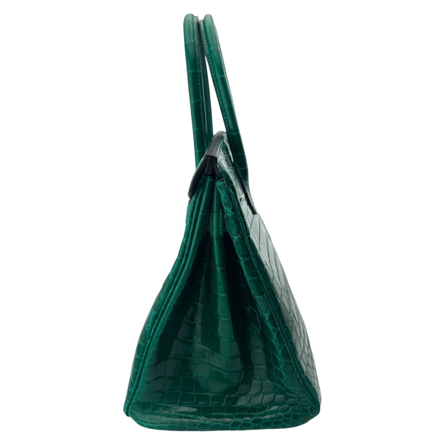 Hermes Birkin 30 Emerald Green Niloticus Crocodile Leather Gold Hardware Rare