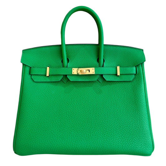 Hermes Birkin 25 Bamboo Green Togo Leather Gold Hardware NEW