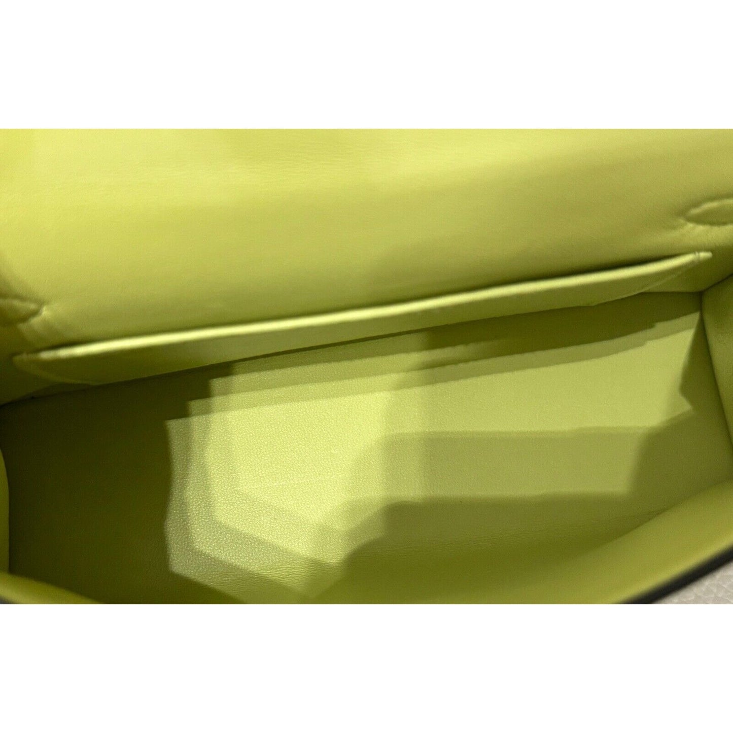 Hermes Kelly Mini 20 Jaune Bourgeon Yellow Green Chèvre Leather Palladium RARE
