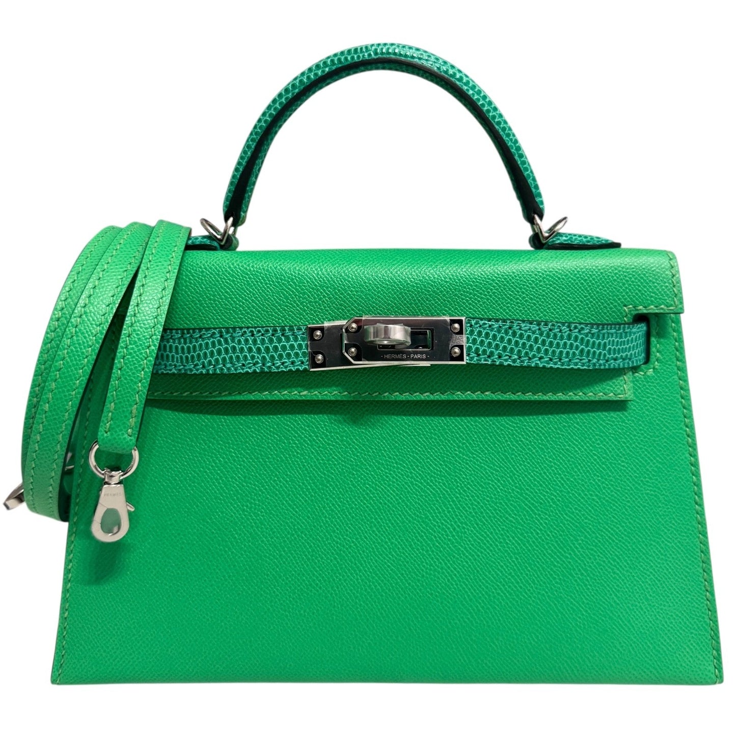 Hermes Mini Kelly Touch Lizard Vert Comics Green Madame Leather Palladium HWR