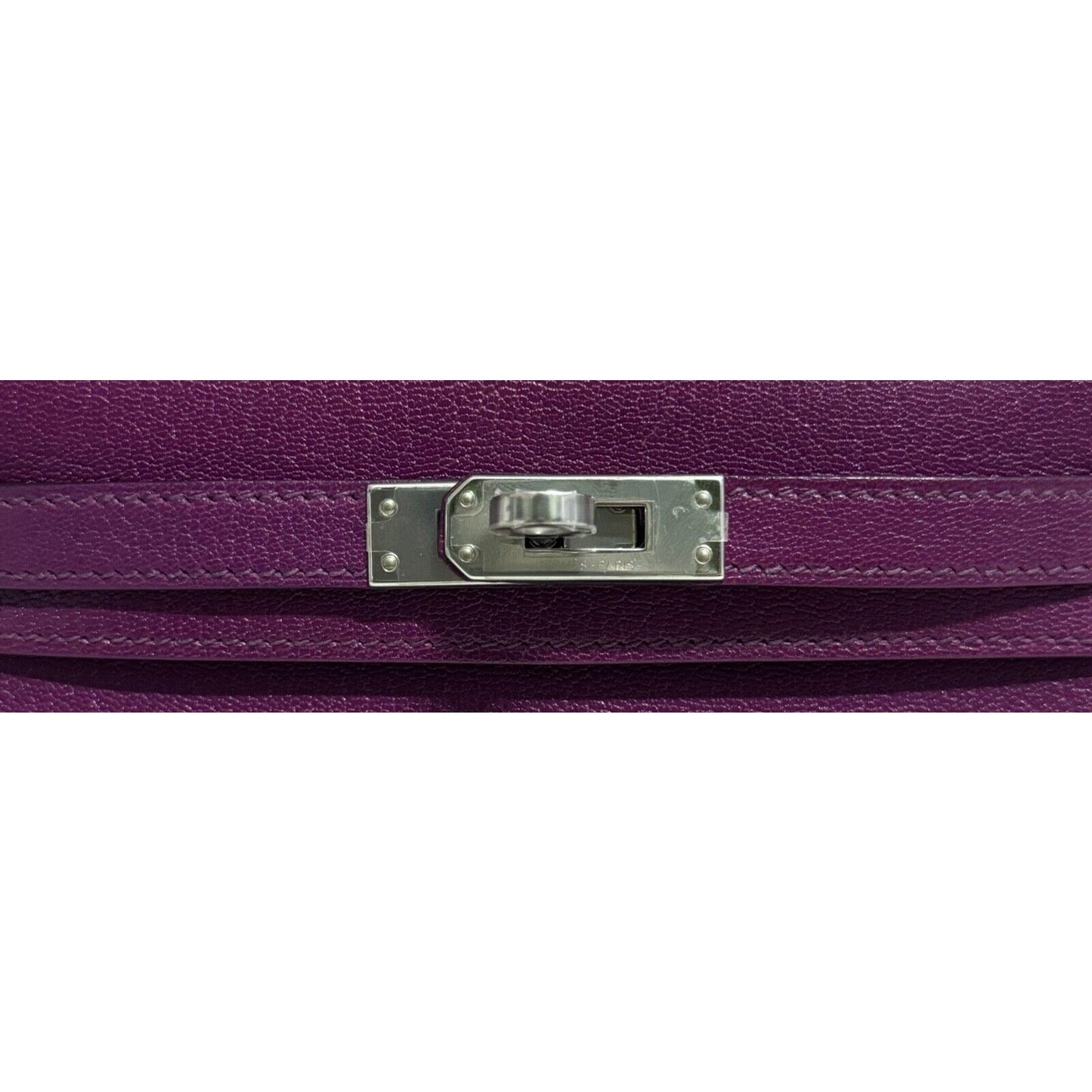 Hermes Kelly Mini 20 Anemone Purple Chèvre Leather Palladium Hardware RARE