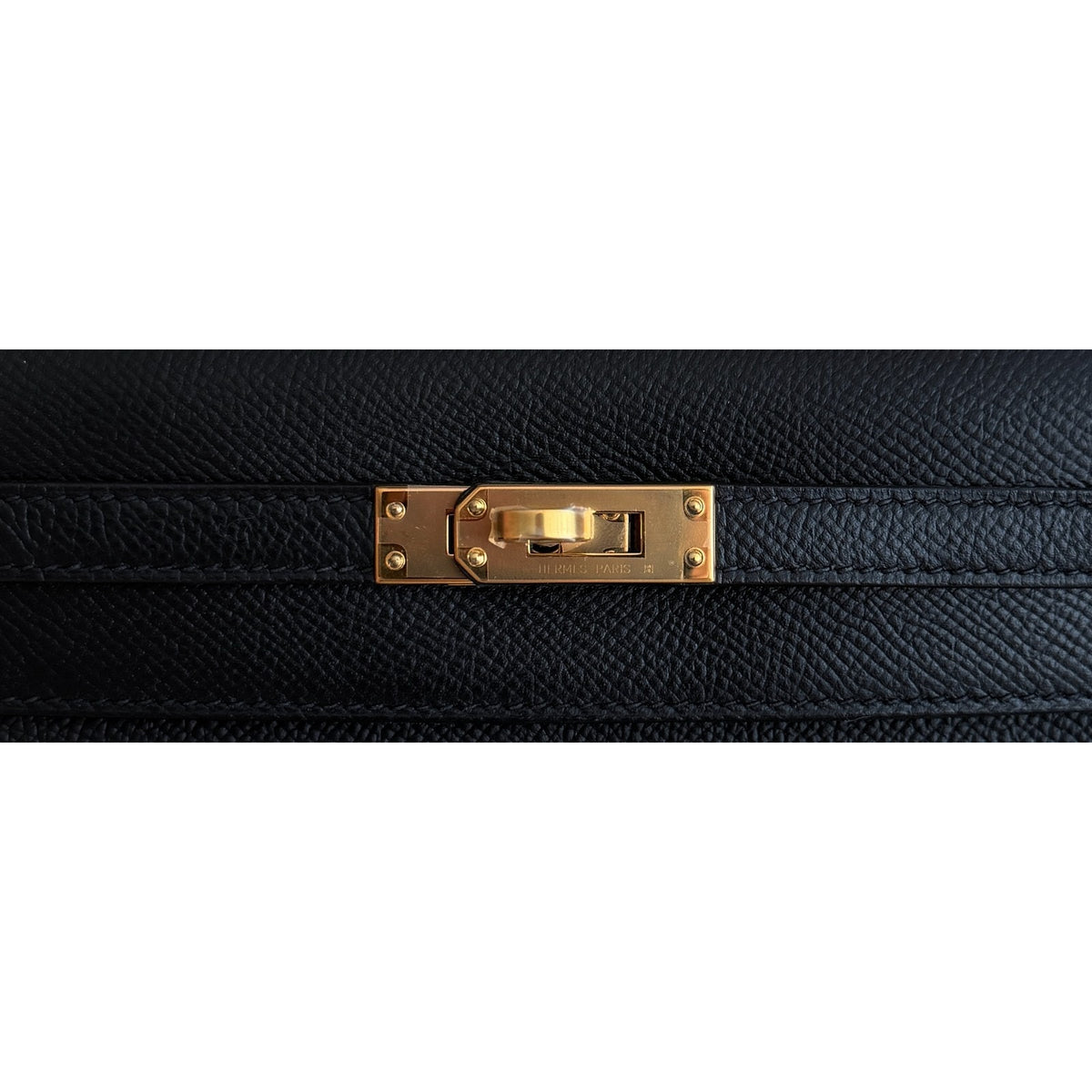 Hermes Kelly 25 Sellier Black Noir Epsom Leather Gold Hardware RARE