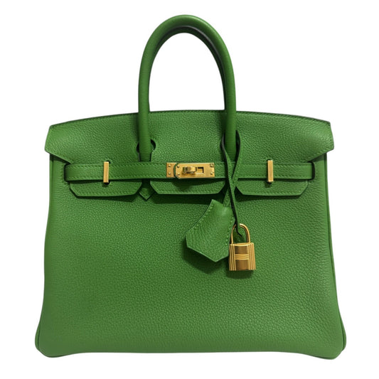 Hermes Birkin 25 Vert Yucca Green Togo Leather Gold Hardware NEW