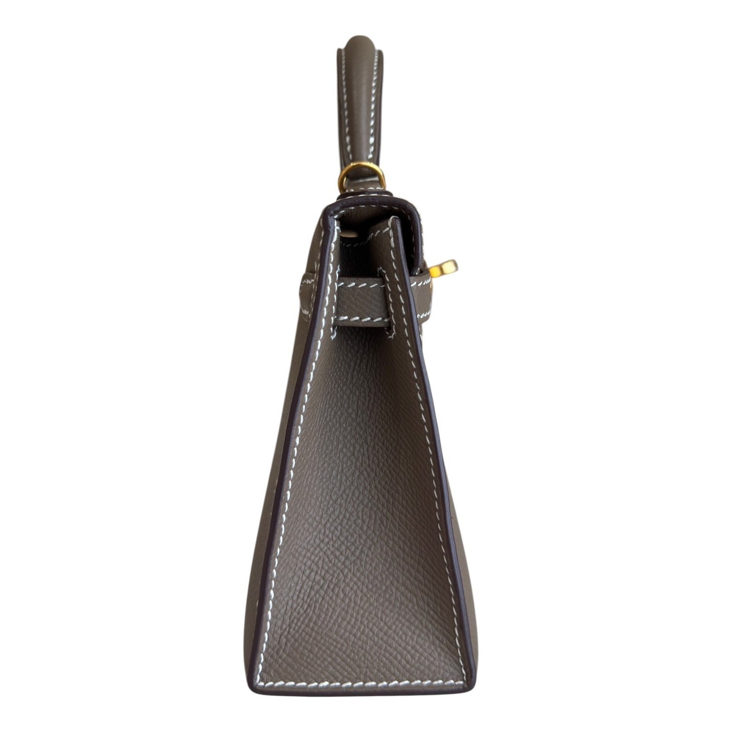 Hermes Kelly Mini 20 Etoupe Gray Epsom Leather Gold Hardware