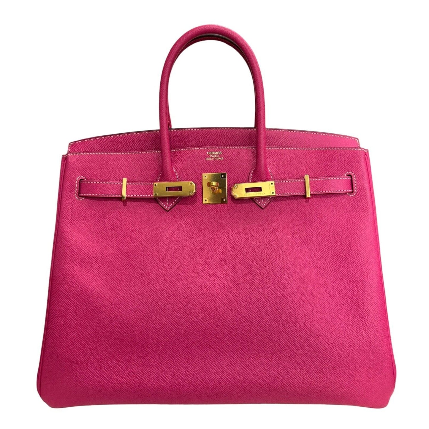 Hermes Birkin 35 Rose Tyrien Pink Epsom Leather Gold Hardware Handbag