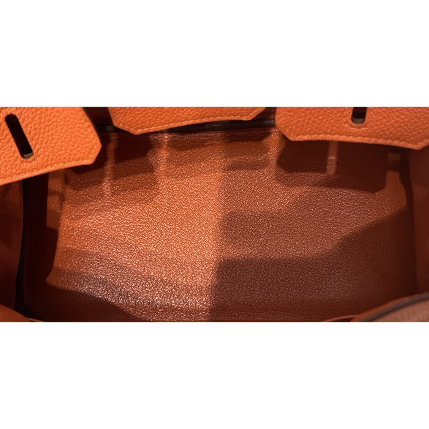Hermes Birkin 25 Orange Togo Leather Palladium Hardware