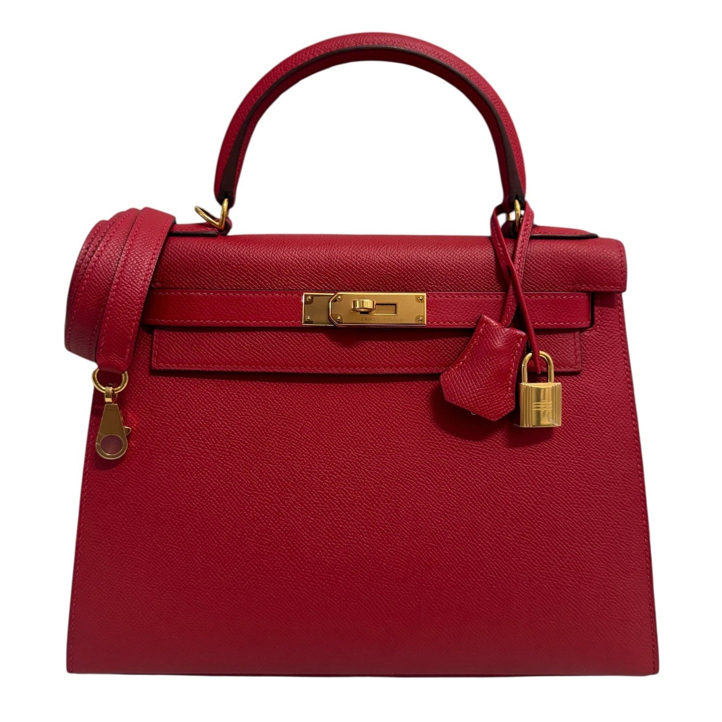 Hermes Kelly 28 Sellier Rouge Casaque Red Epsom Leather Gold Hardware