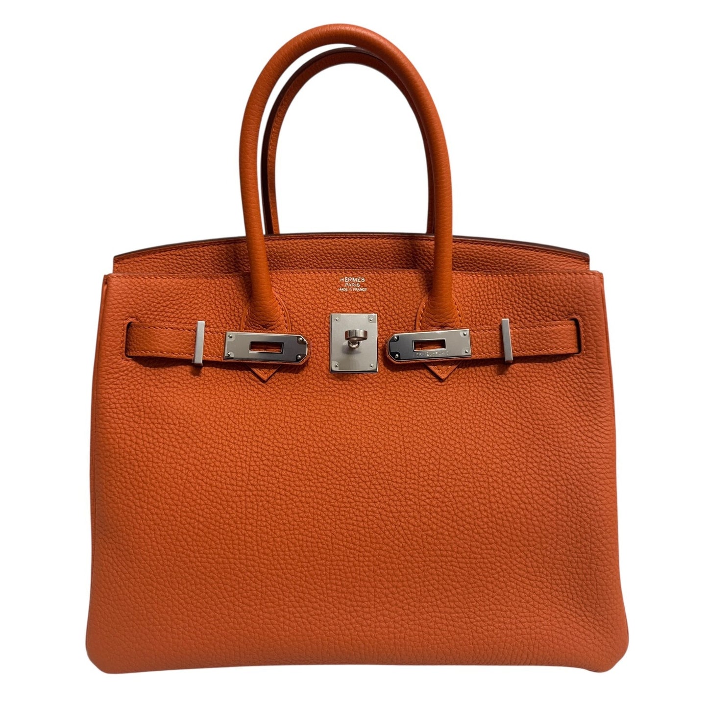 Hermes Birkin 30 Orange Togo Leather Palladium Hardware