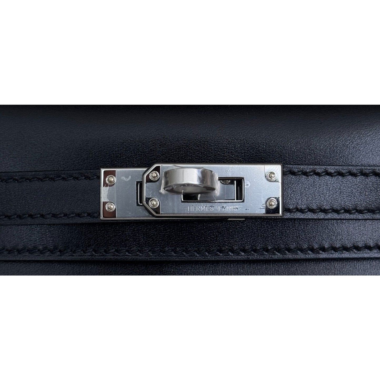 Hermes Kelly Mini 20 Black Noir Box Leather Palladium Hardware RARE
