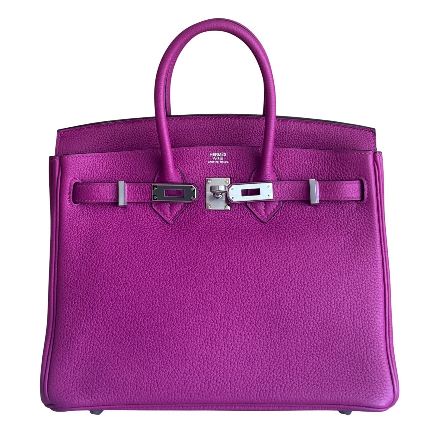 Hermes Birkin 25 Rose Pourpre Pink Purple Togo Leather Palladium Hardware