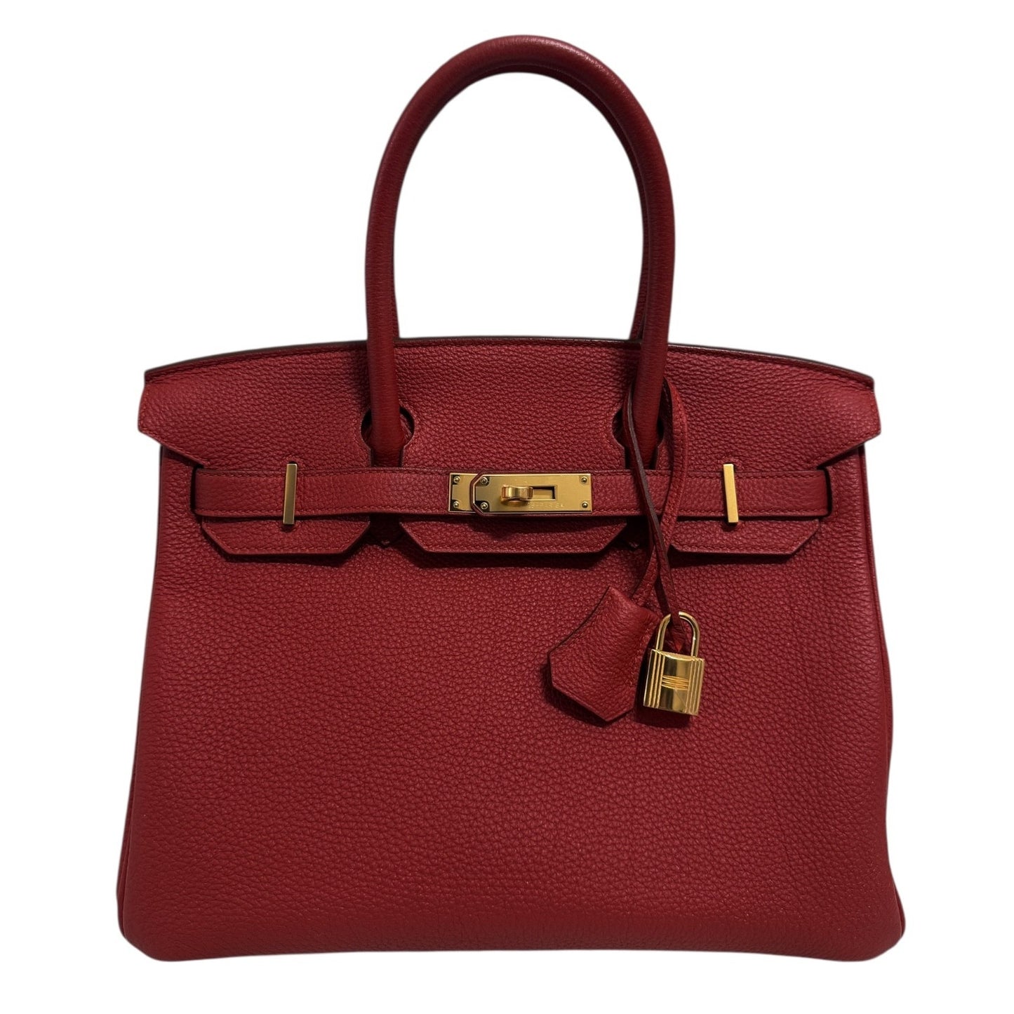 Hermes Birkin 30 Rouge Vif Red Togo Leather Gold Hardware