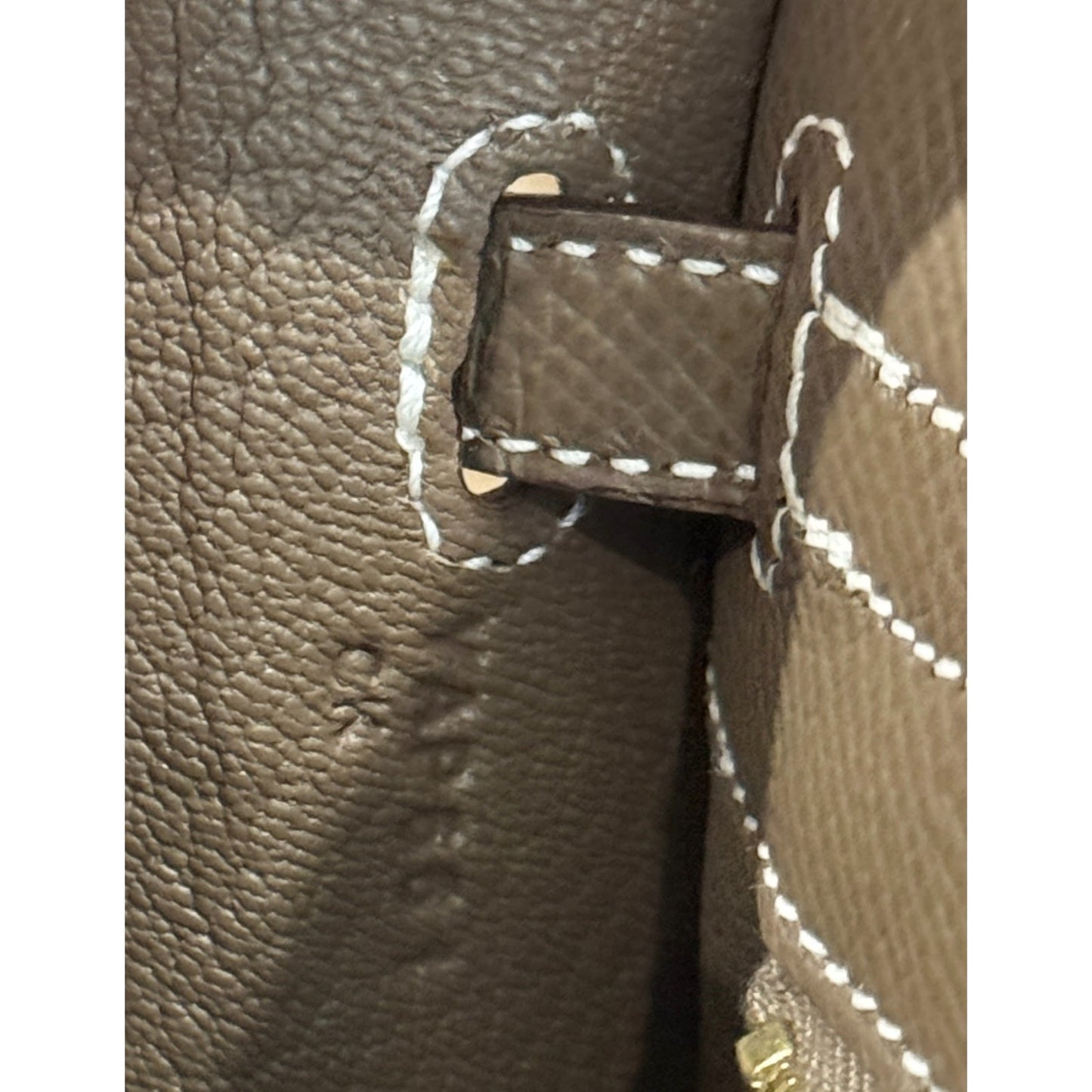 Hermes Kelly 25 Sellier Etoupe Gray Epsom Leather Gold Hardware