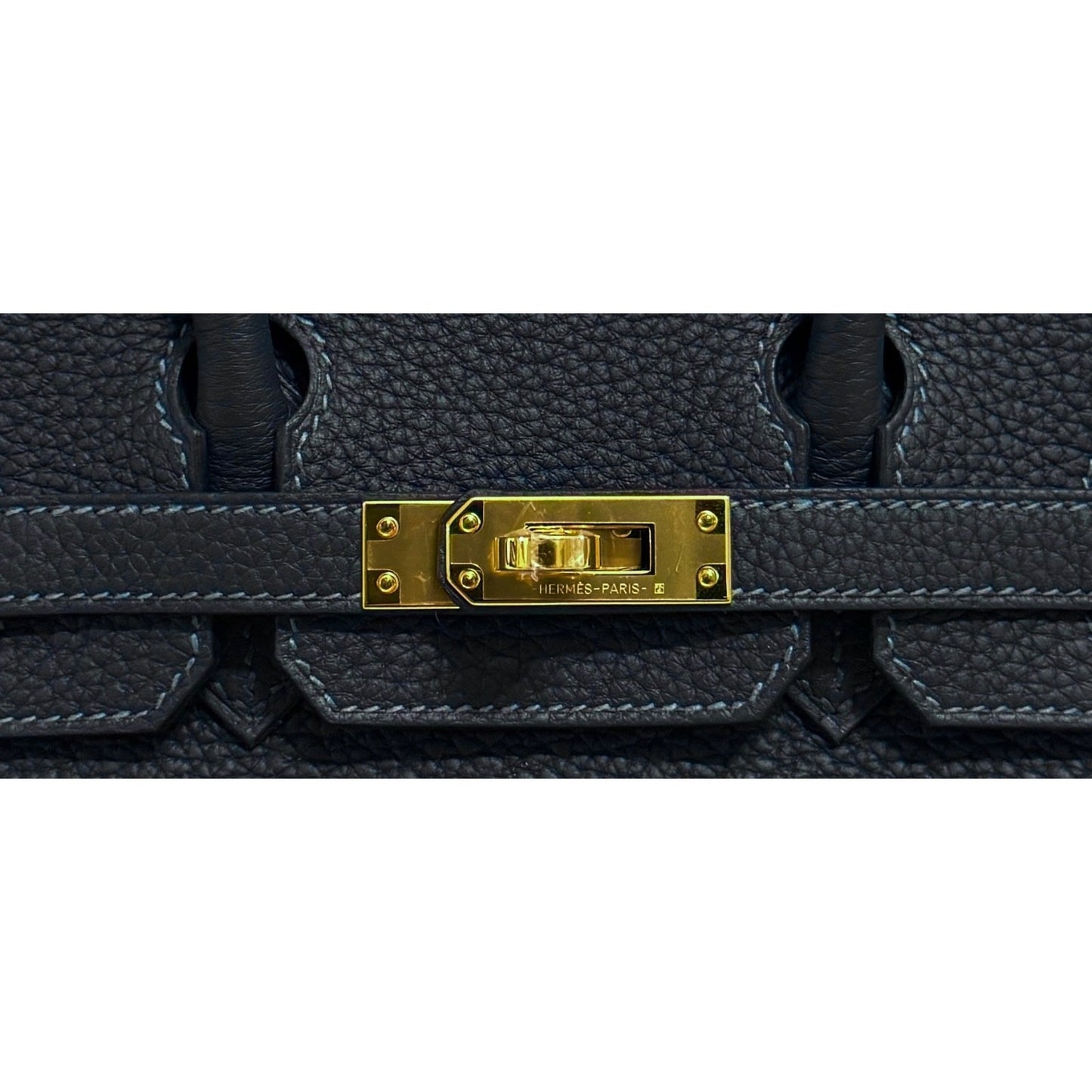 Hermes Birkin 25 Caban Blue Bleu Togo Leather Gold Hardware Handbag 2024 New