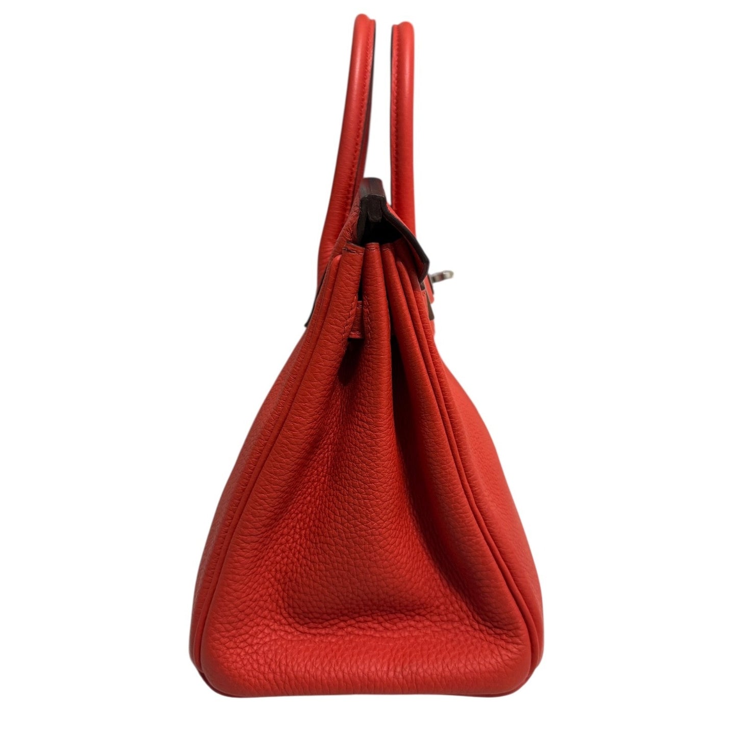 Hermes Birkin 25 Capucine Red Orange Togo Leather Palladium Hardware
